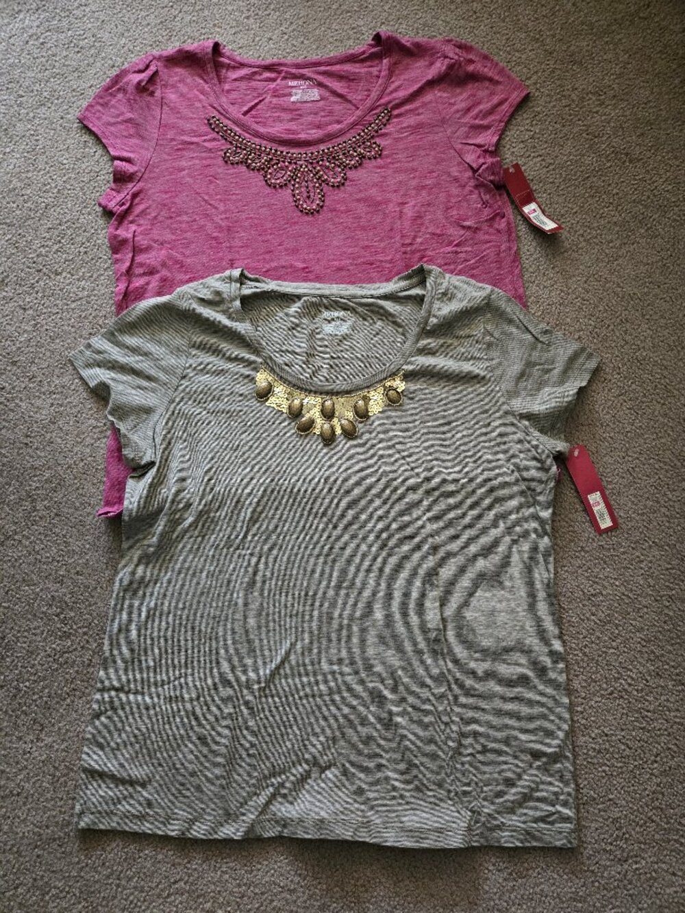 2 Merona Embellished Women's T-shirts Size XXL